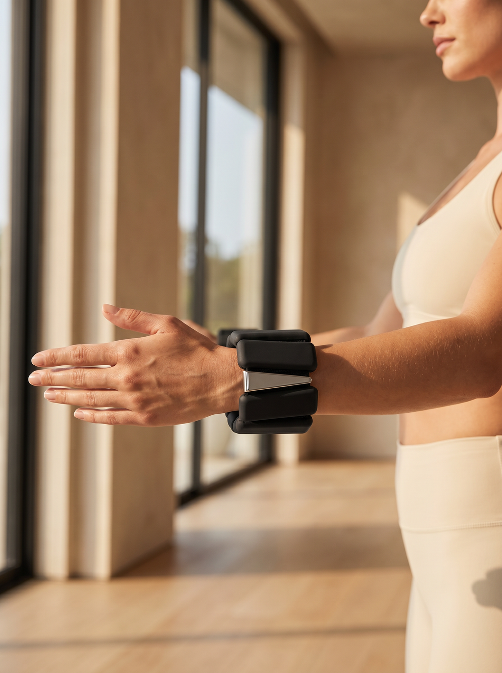 Black Pilates Wrist Weights | 450g Edition