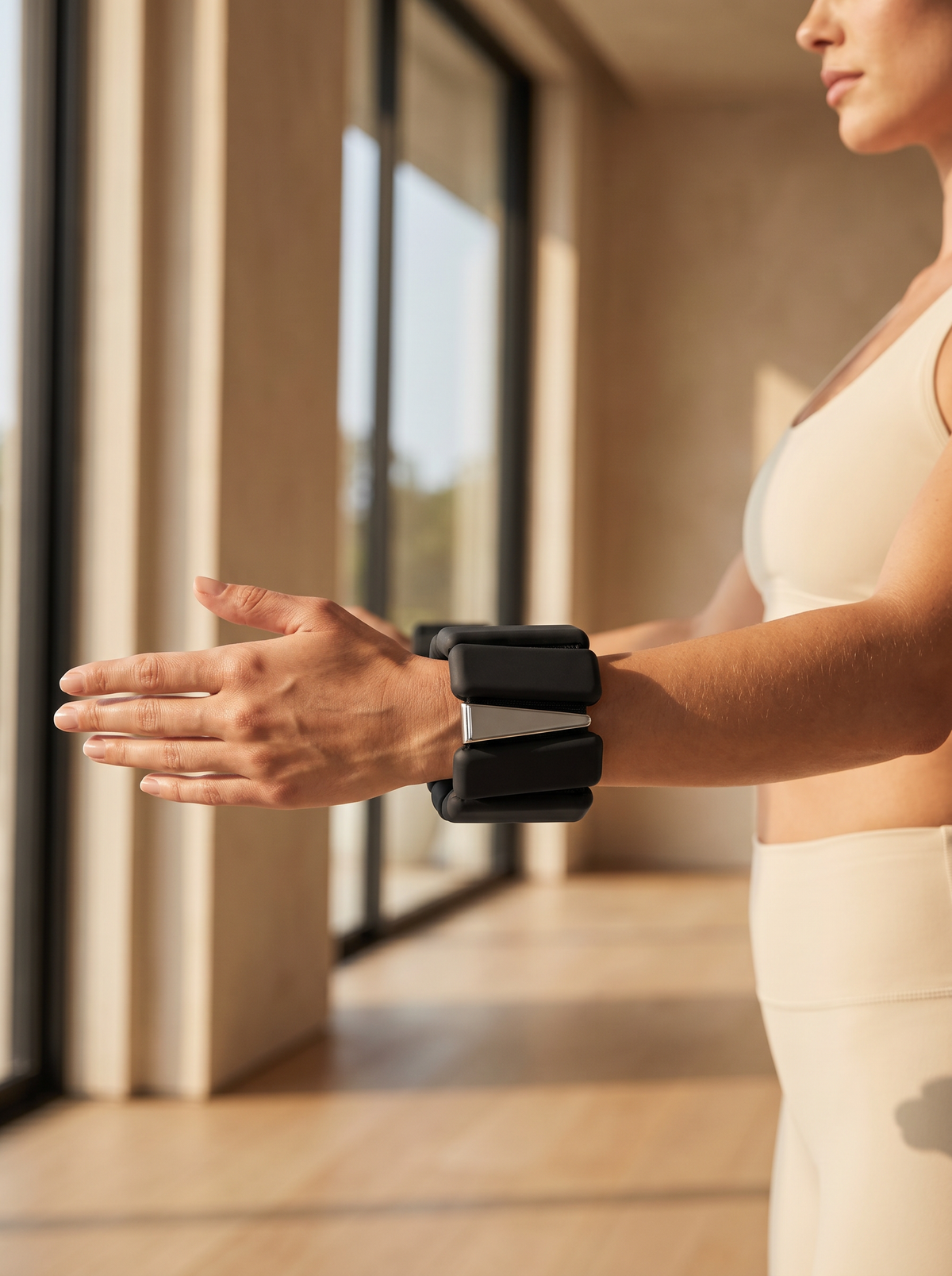 Black Pilates Wrist Weights | 450g Edition